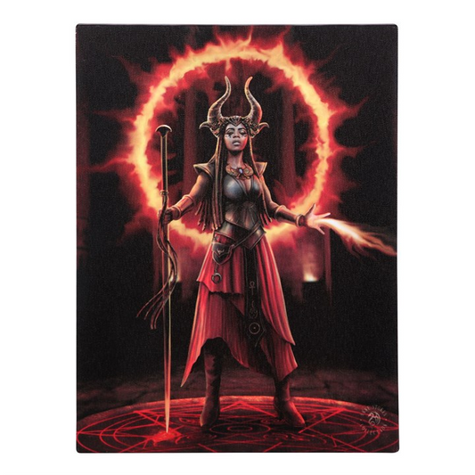 19x25cm Fire Element Sorceress Canvas Plaque by Anne Stokes - BEYRUN