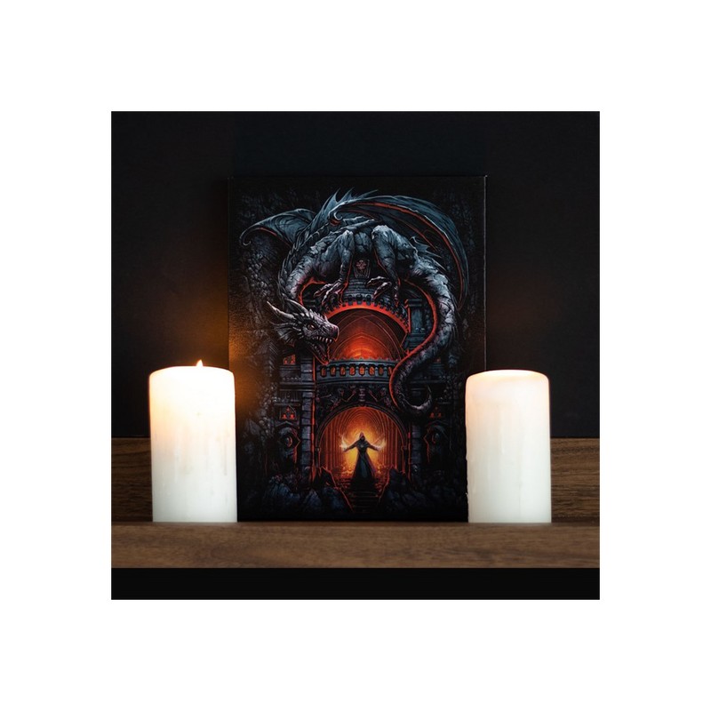 19x25cm Dragon's Lair Canvas Plaque by Spiral Direct - BEYRUN