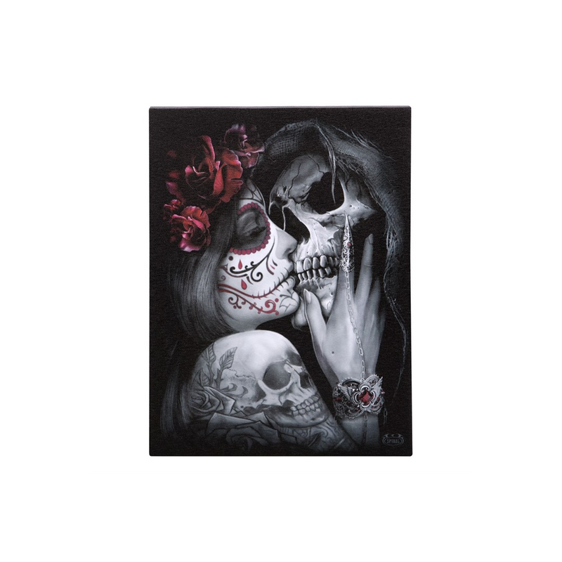 19x25cm Dead Kiss Canvas Plaque by Spiral Direct - BEYRUN