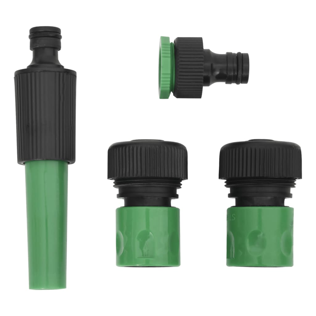 vidaXL 20m Green Garden Hose with 4-Piece Fitting Set - Durable PVC, 0.5" Inner Diameter for Efficient Irrigation - BEYRUN