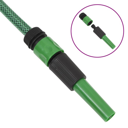 vidaXL 20m Green Garden Hose with 4-Piece Fitting Set - Durable PVC, 0.5" Inner Diameter for Efficient Irrigation - BEYRUN