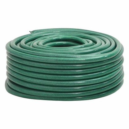 vidaXL 20m Garden Hose - 1" Green PVC, 3-Layer Reinforced Fabric, Twist Resistant & Durable - BEYRUN