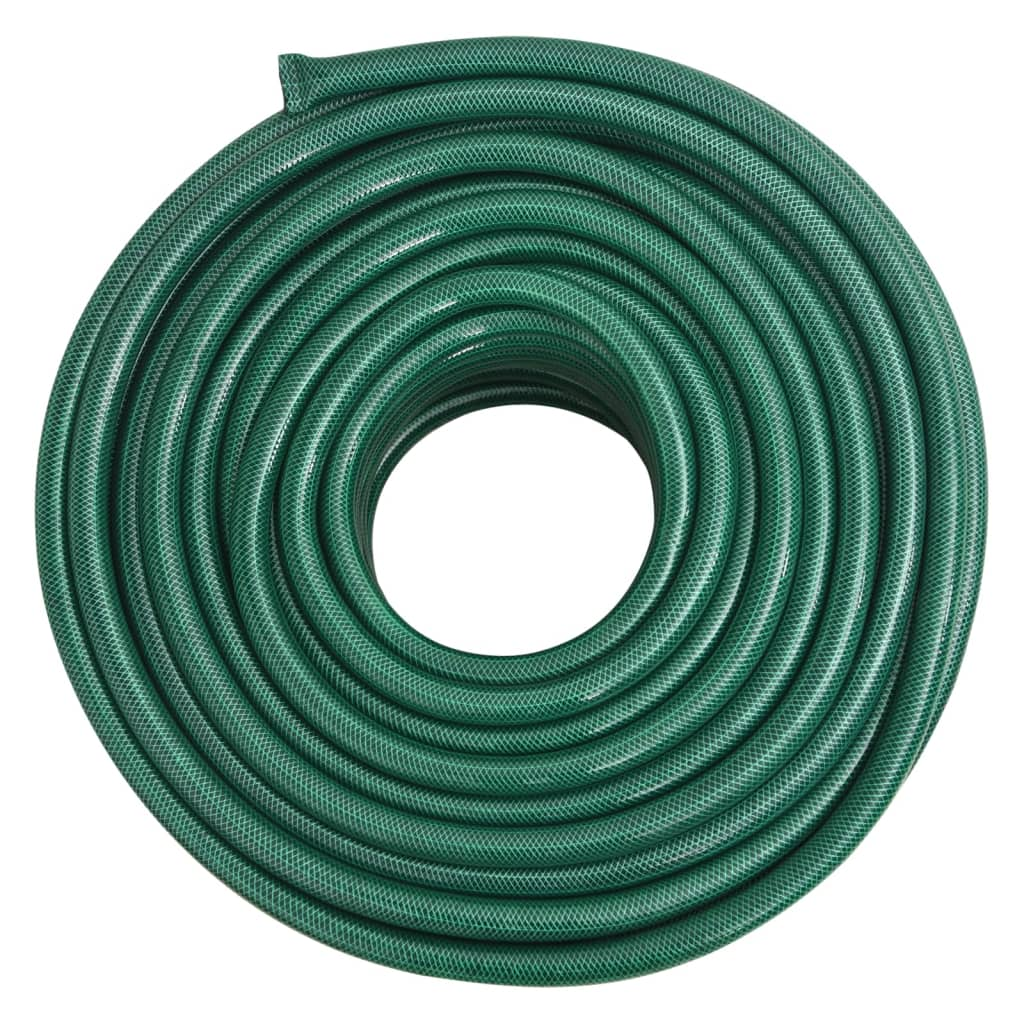 vidaXL 20m Garden Hose - 1" Green PVC, 3-Layer Reinforced Fabric, Twist Resistant & Durable - BEYRUN