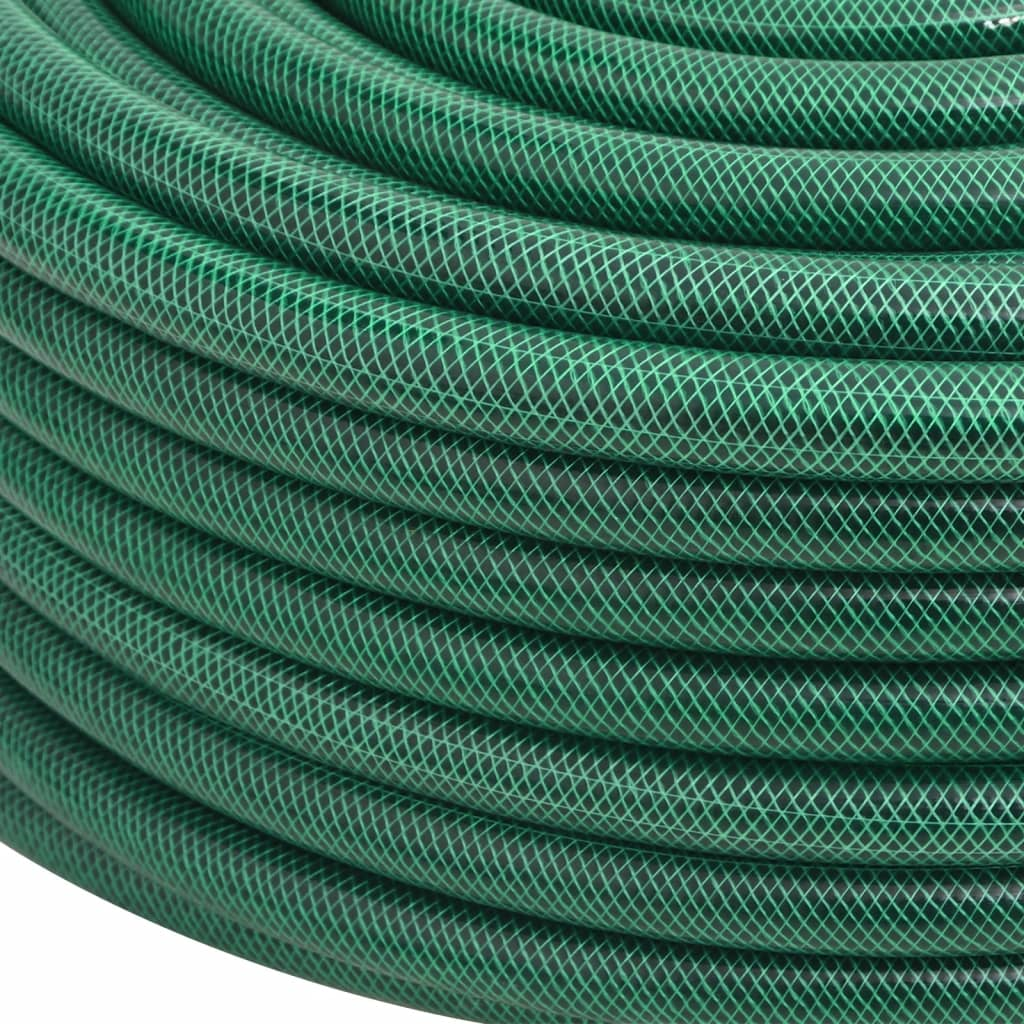 vidaXL 20m Garden Hose - 1" Green PVC, 3-Layer Reinforced Fabric, Twist Resistant & Durable - BEYRUN