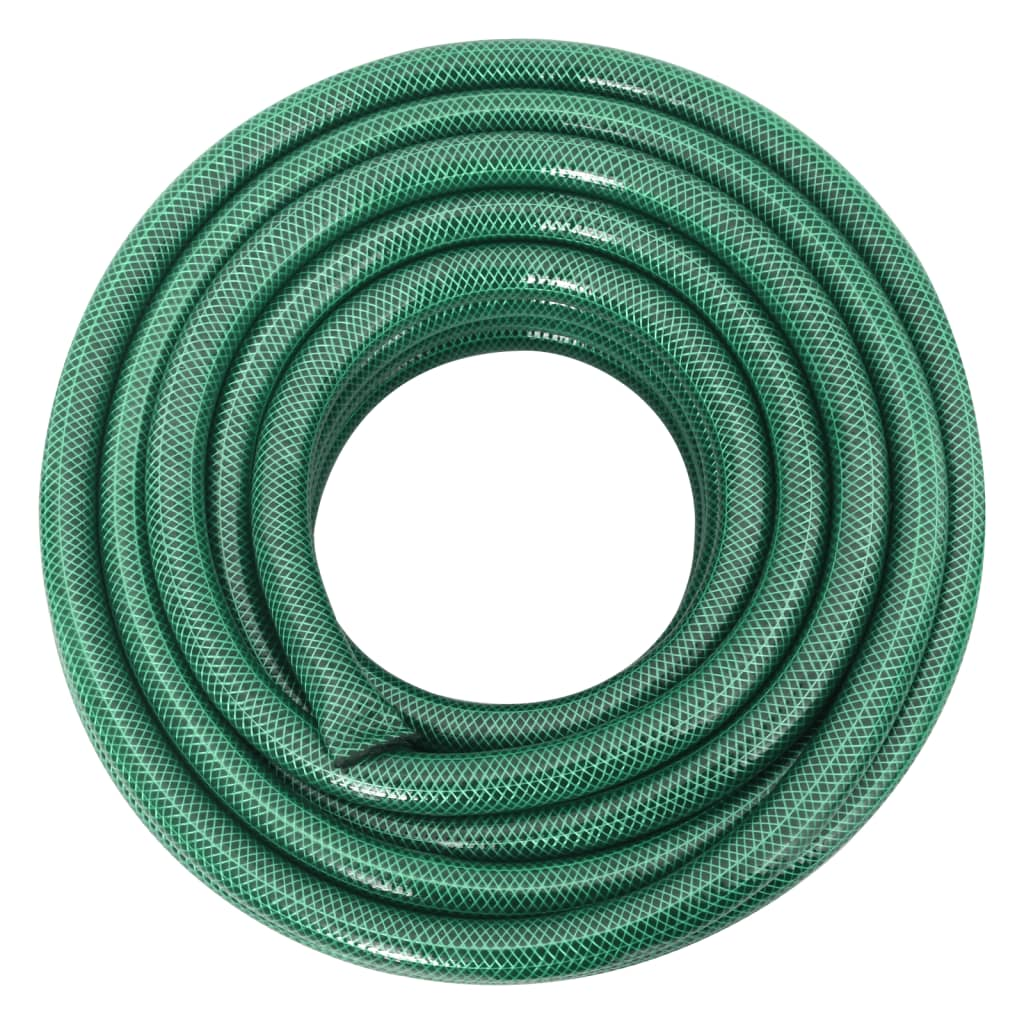 vidaXL 10m Green Garden Hose with Fitting Set - Durable, Weather-Resistant & Flexible PVC - 0.75" Diameter - BEYRUN