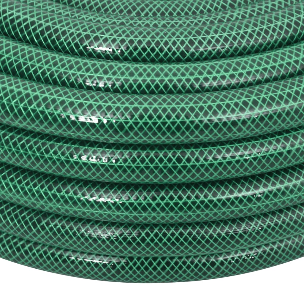 vidaXL 10m Green Garden Hose with Fitting Set - Durable, Weather-Resistant & Flexible PVC - 0.75" Diameter - BEYRUN