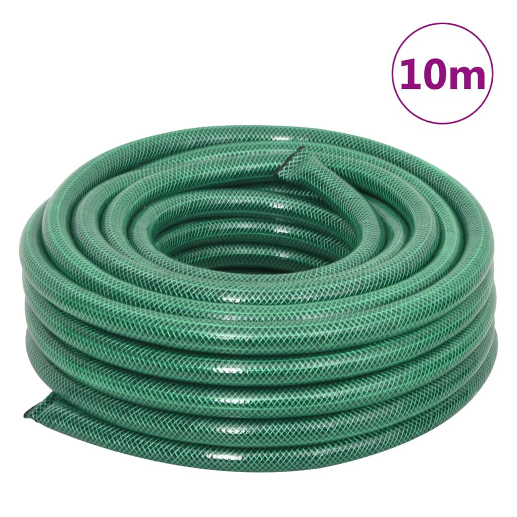 vidaXL 10m Green Garden Hose with Fitting Set - Durable, Weather-Resistant & Flexible PVC - 0.75" Diameter - BEYRUN