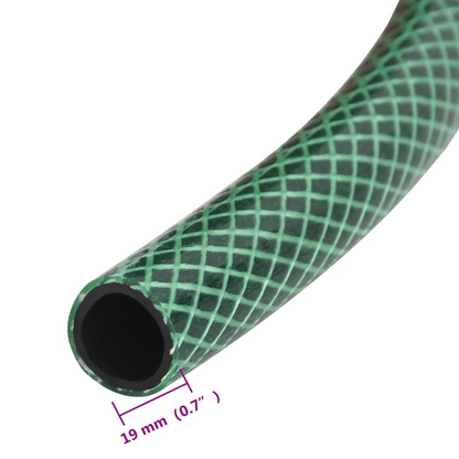 vidaXL 10m Green Garden Hose with Fitting Set - Durable, Weather-Resistant & Flexible PVC - 0.75" Diameter - BEYRUN