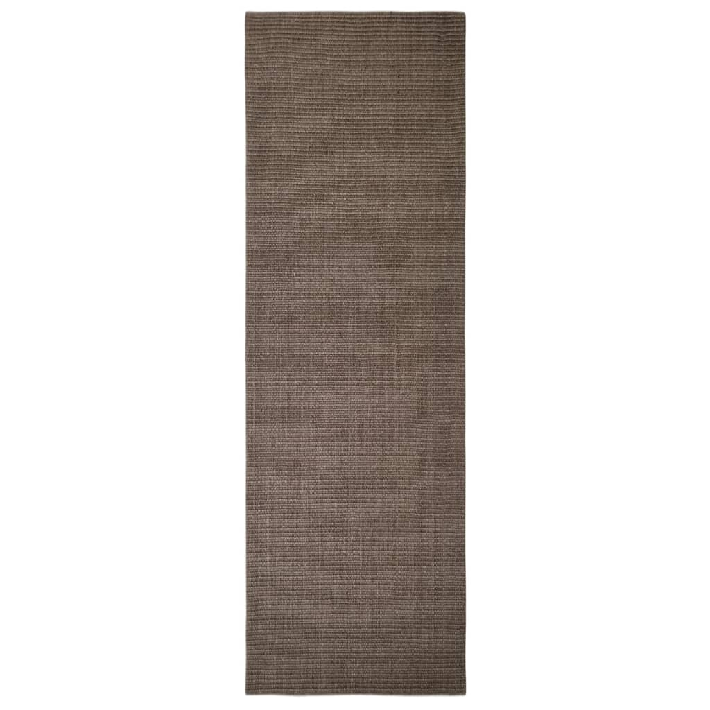 vidaXL Brown Sisal Rug for Cat Scratching Post - Durable, Anti-Slip, 80x250 cm - Perfect for Sharpening Claws & Protecting Furniture - BEYRUN