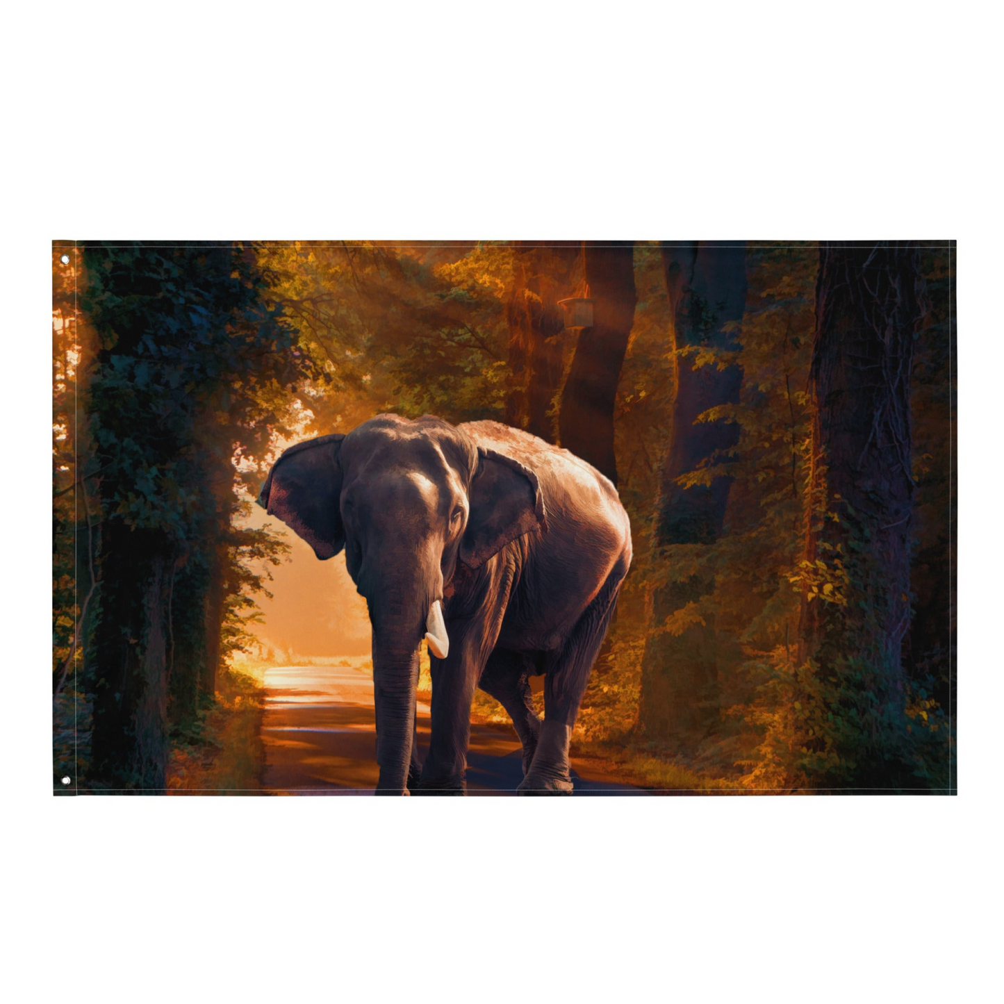 Elephant Flag Tapestry Wall Hanging | Durable Polyester | Versatile Decor for Any Room - BEYRUN