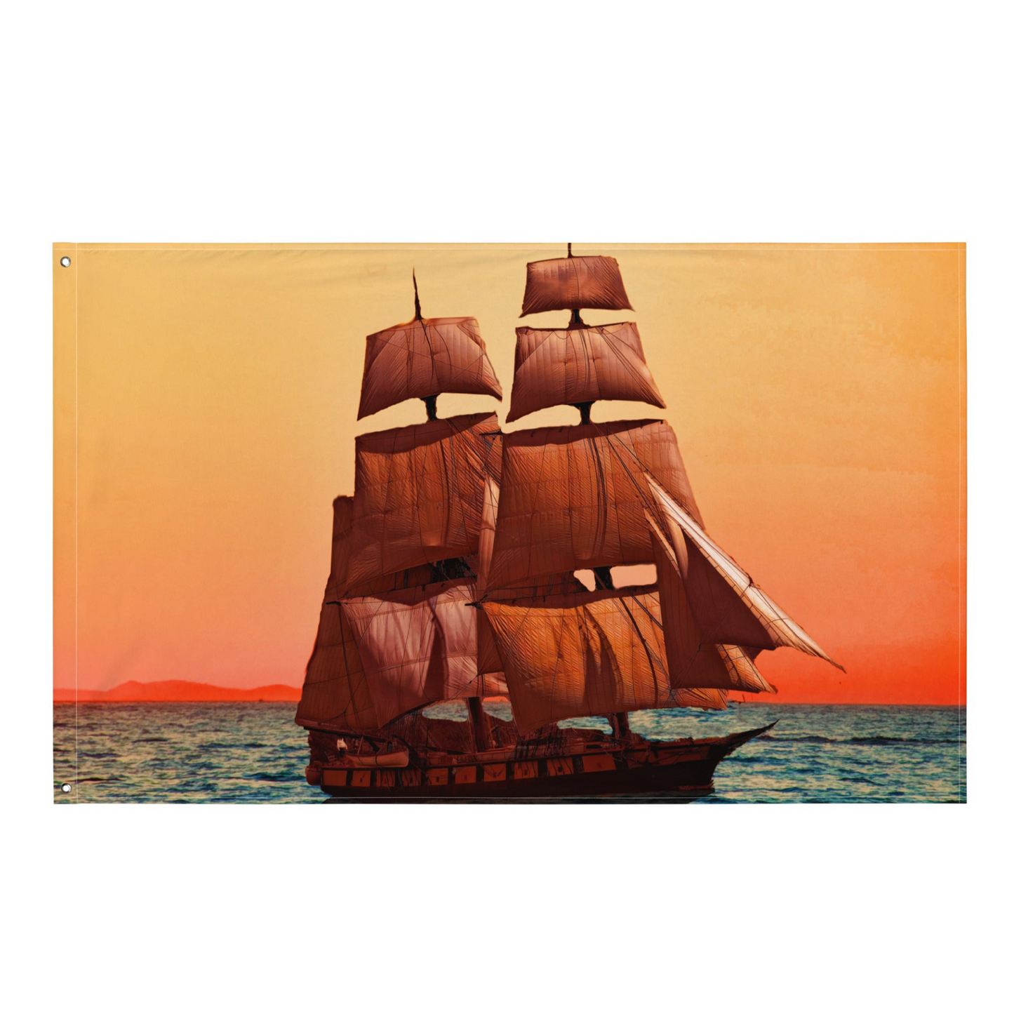 Sailing Ship Flag - Durable Polyester, Multi-Use Tapestry & Wall Hanging - BEYRUN