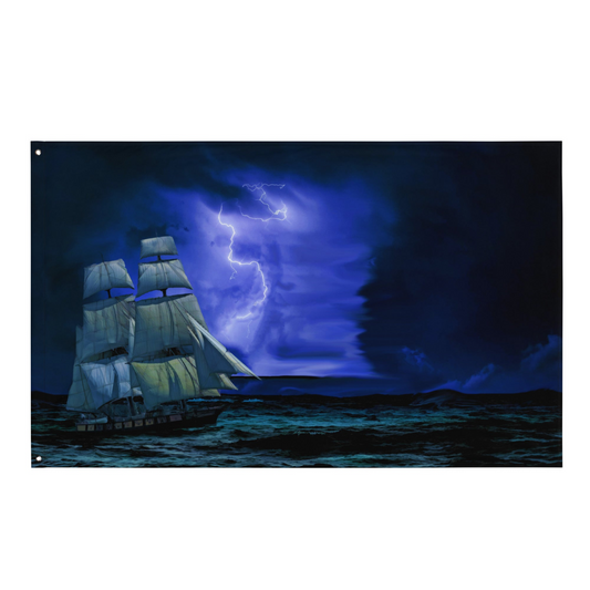 Sailing Ship Lightning Flag - Premium Versatile Interior Decor - BEYRUN