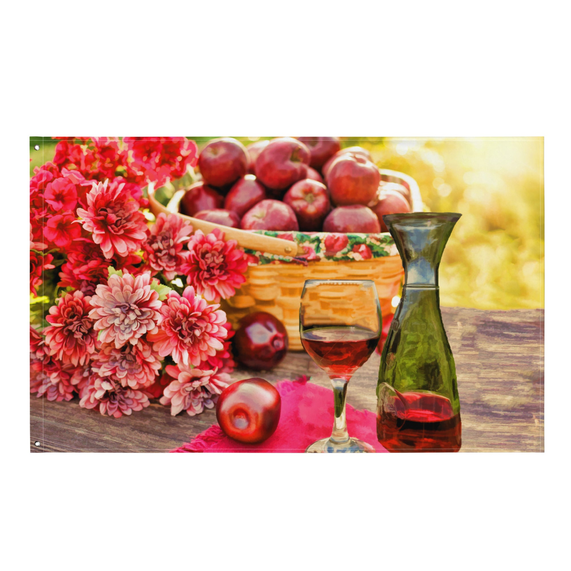 Apples and Wine Flag - Durable, Beautiful Interior Decor for Your Home - BEYRUN