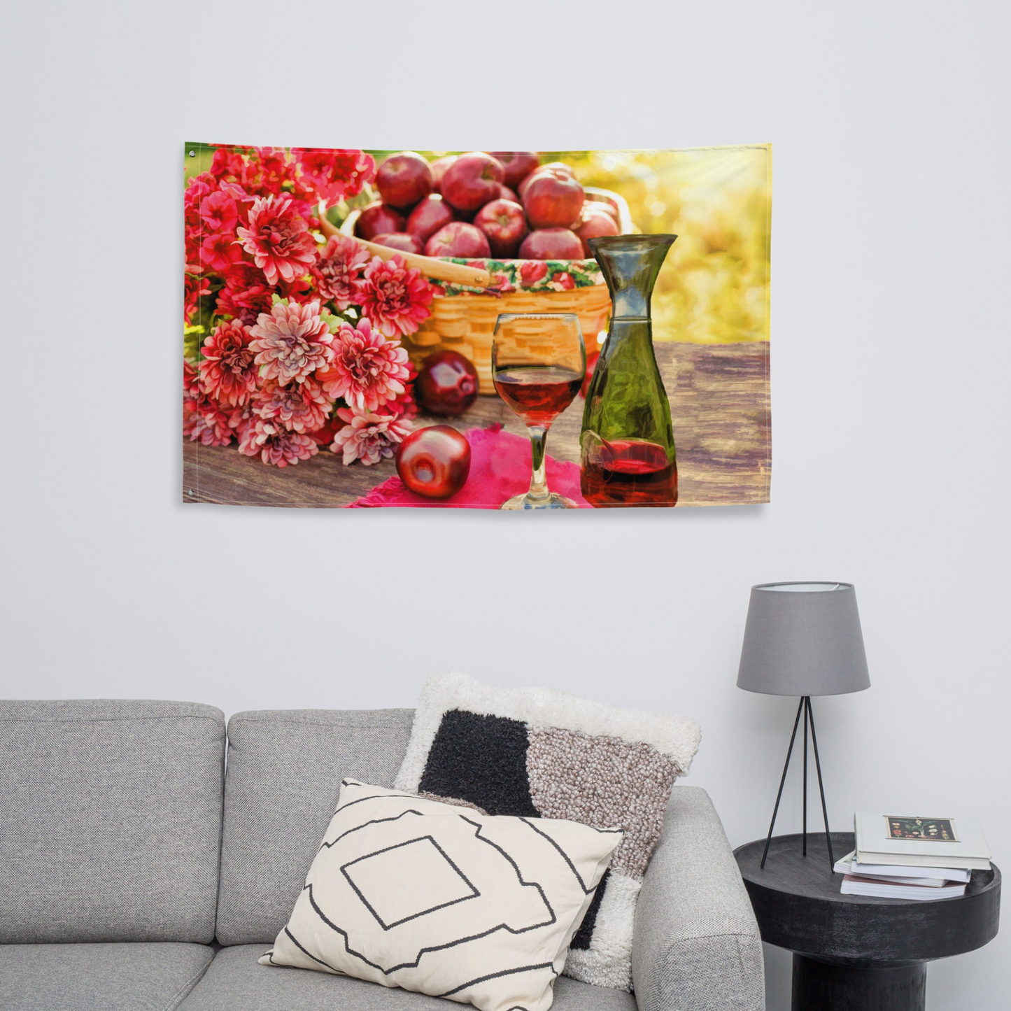 Apples and Wine Flag - Durable, Beautiful Interior Decor for Your Home - BEYRUN