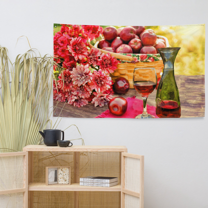 Apples and Wine Flag - Durable, Beautiful Interior Decor for Your Home - BEYRUN