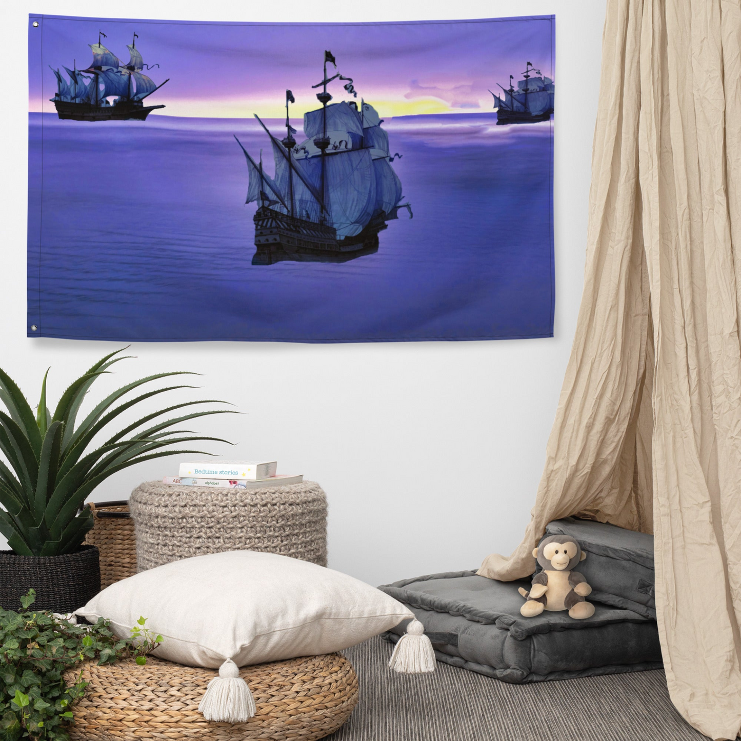 Blue Ship Flag - Durable, Low-Maintenance Interior Decor & Wall Hanging - BEYRUN