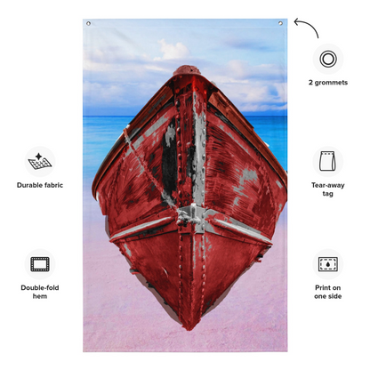 Red Boat Flag - Versatile & Durable Polyester Decor for Your Home - BEYRUN