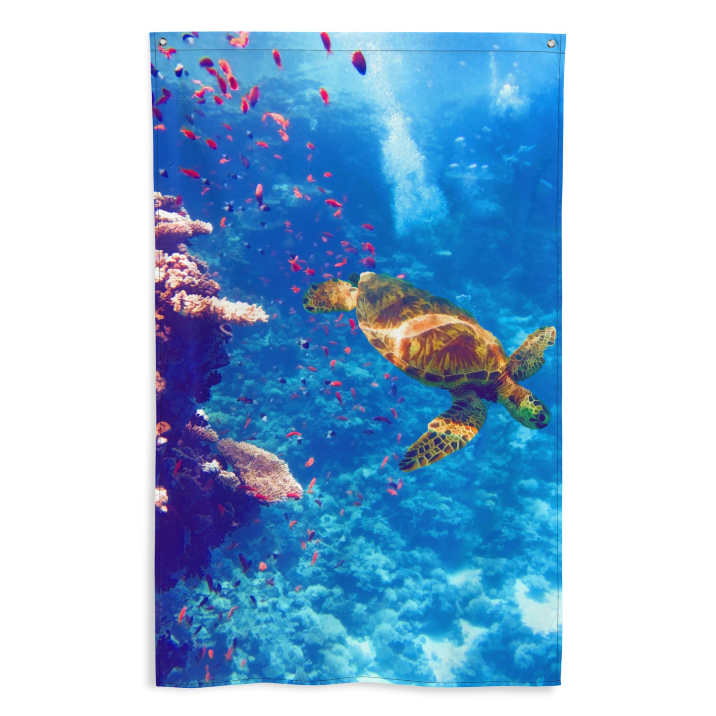 Sea Turtle Artwork Painting Flag Tapestry - Durable & Beautiful Home Decor - BEYRUN