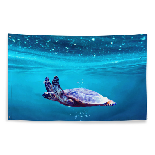 Sea Turtle Art Flag Tapestry - Unique & Colorful Decor for Any Space - BEYRUN