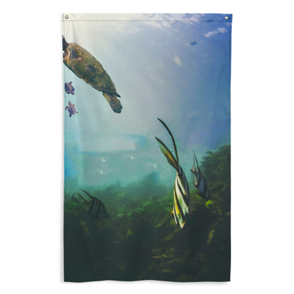 Sea Turtle Painting Flag Tapestry - Captivating Wall Decor for Your Home - BEYRUN