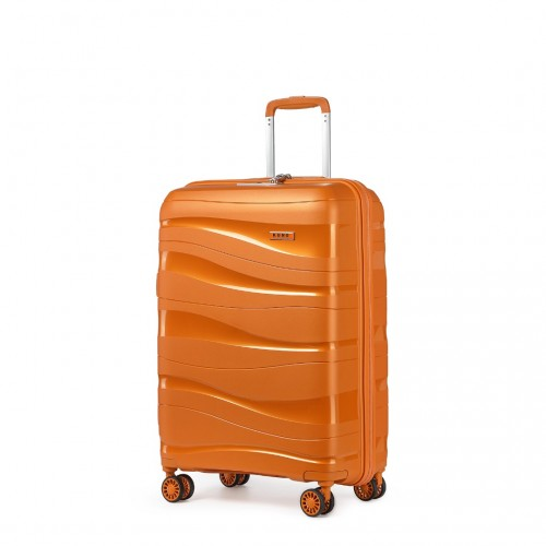 Kono 20" Lightweight Polypropylene Hard Shell Suitcase with TSA Lock - Orange | Durable & Stylish Travel Luggage - BEYRUN