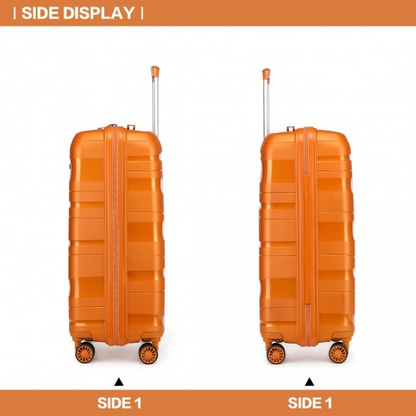 Kono 20" Lightweight Polypropylene Hard Shell Suitcase with TSA Lock - Orange | Durable & Stylish Travel Luggage - BEYRUN