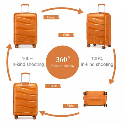 Kono 20" Lightweight Polypropylene Hard Shell Suitcase with TSA Lock - Orange | Durable & Stylish Travel Luggage - BEYRUN