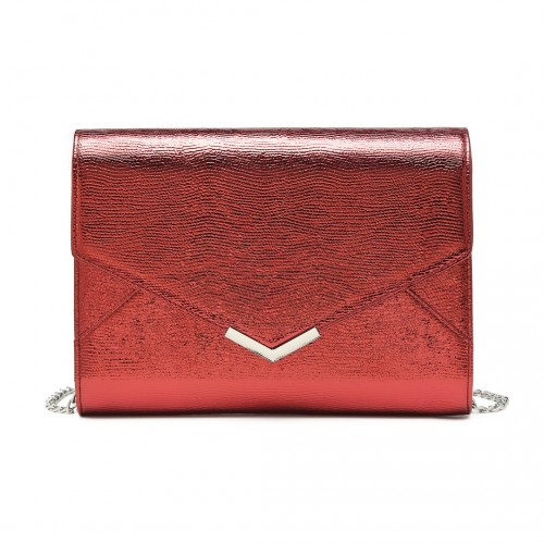 Miss Lulu Red Glitter Envelope Clutch Evening Bag - Elegant Formal Accessory - BEYRUN