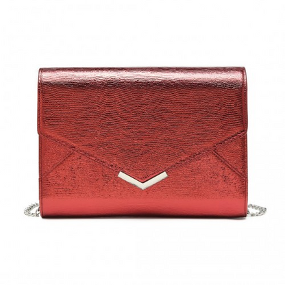 Miss Lulu Red Glitter Envelope Clutch Evening Bag - Elegant Formal Accessory - BEYRUN