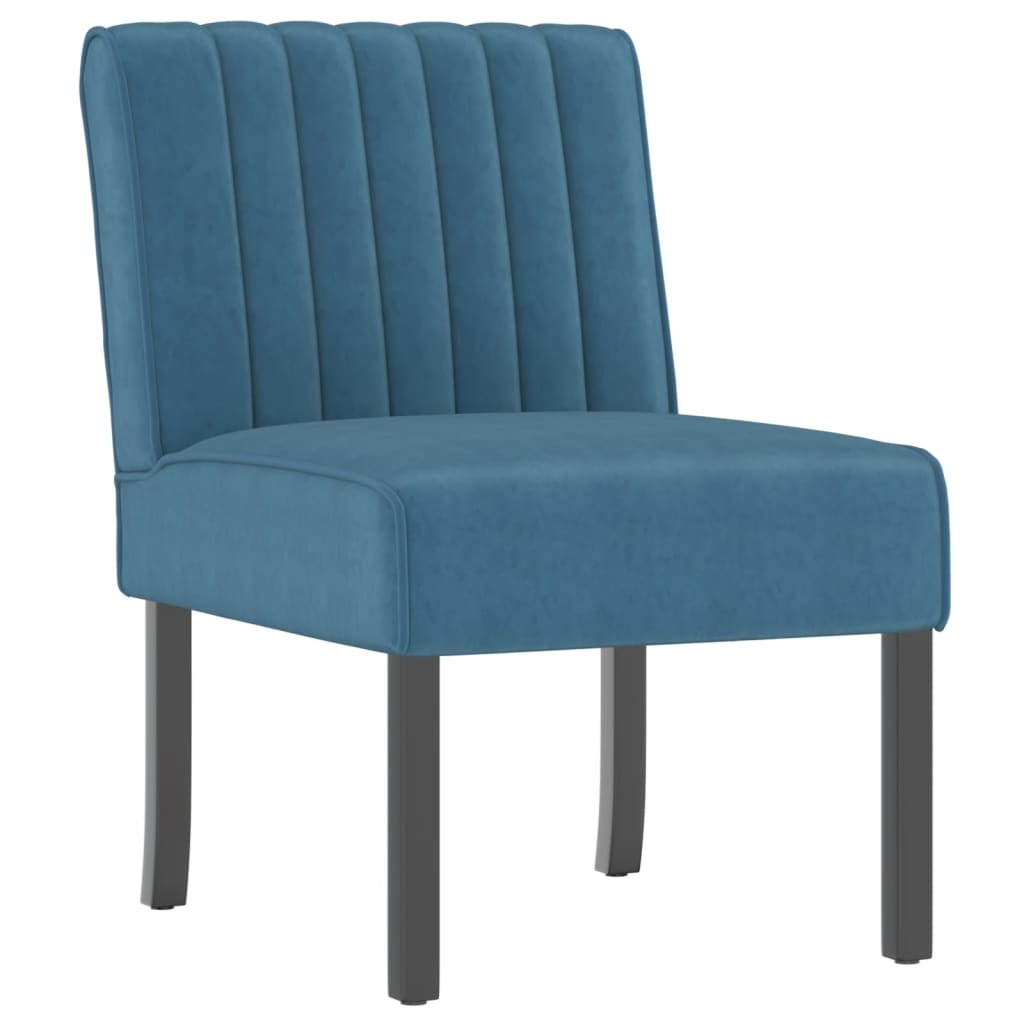 vidaXL Blue Velvet Slipper Chair - Luxurious & Comfortable Accent Chair for Modern Living Spaces - BEYRUN