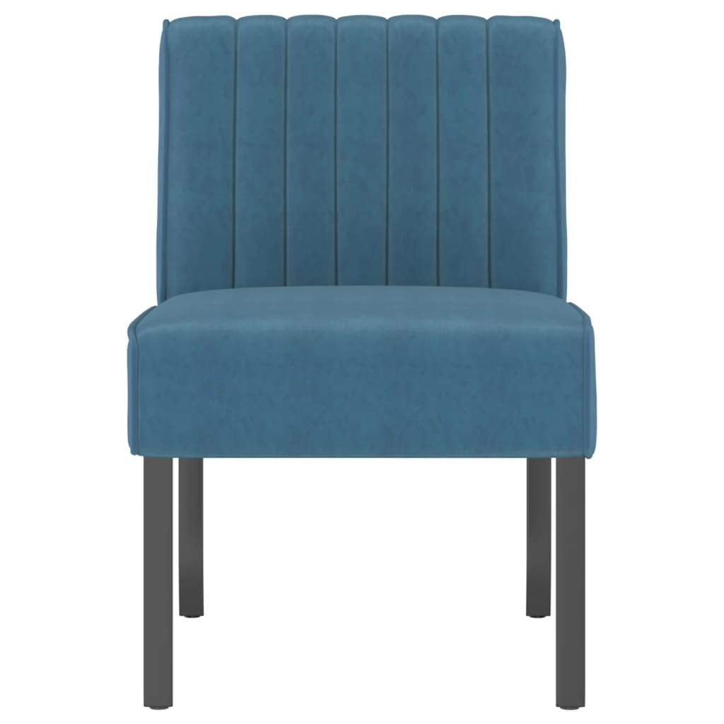 vidaXL Blue Velvet Slipper Chair - Luxurious & Comfortable Accent Chair for Modern Living Spaces - BEYRUN