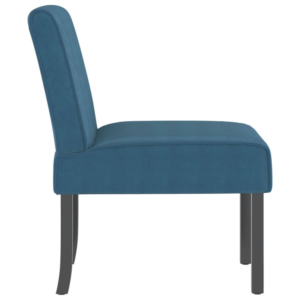 vidaXL Blue Velvet Slipper Chair - Luxurious & Comfortable Accent Chair for Modern Living Spaces - BEYRUN