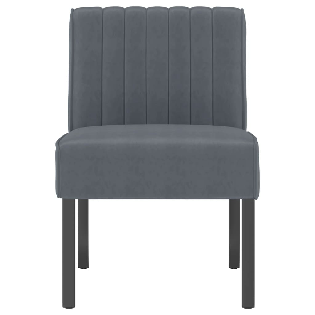 vidaXL Dark Grey Velvet Slipper Chair - Chic Upholstered Accent Chair with Wooden Legs | Comfortable Living Room Seating - BEYRUN