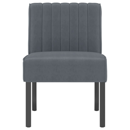 vidaXL Dark Grey Velvet Slipper Chair - Chic Upholstered Accent Chair with Wooden Legs | Comfortable Living Room Seating - BEYRUN