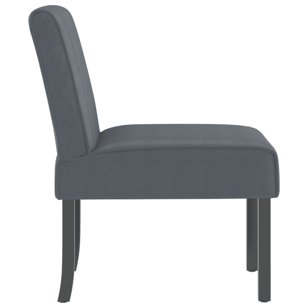 vidaXL Dark Grey Velvet Slipper Chair - Chic Upholstered Accent Chair with Wooden Legs | Comfortable Living Room Seating - BEYRUN