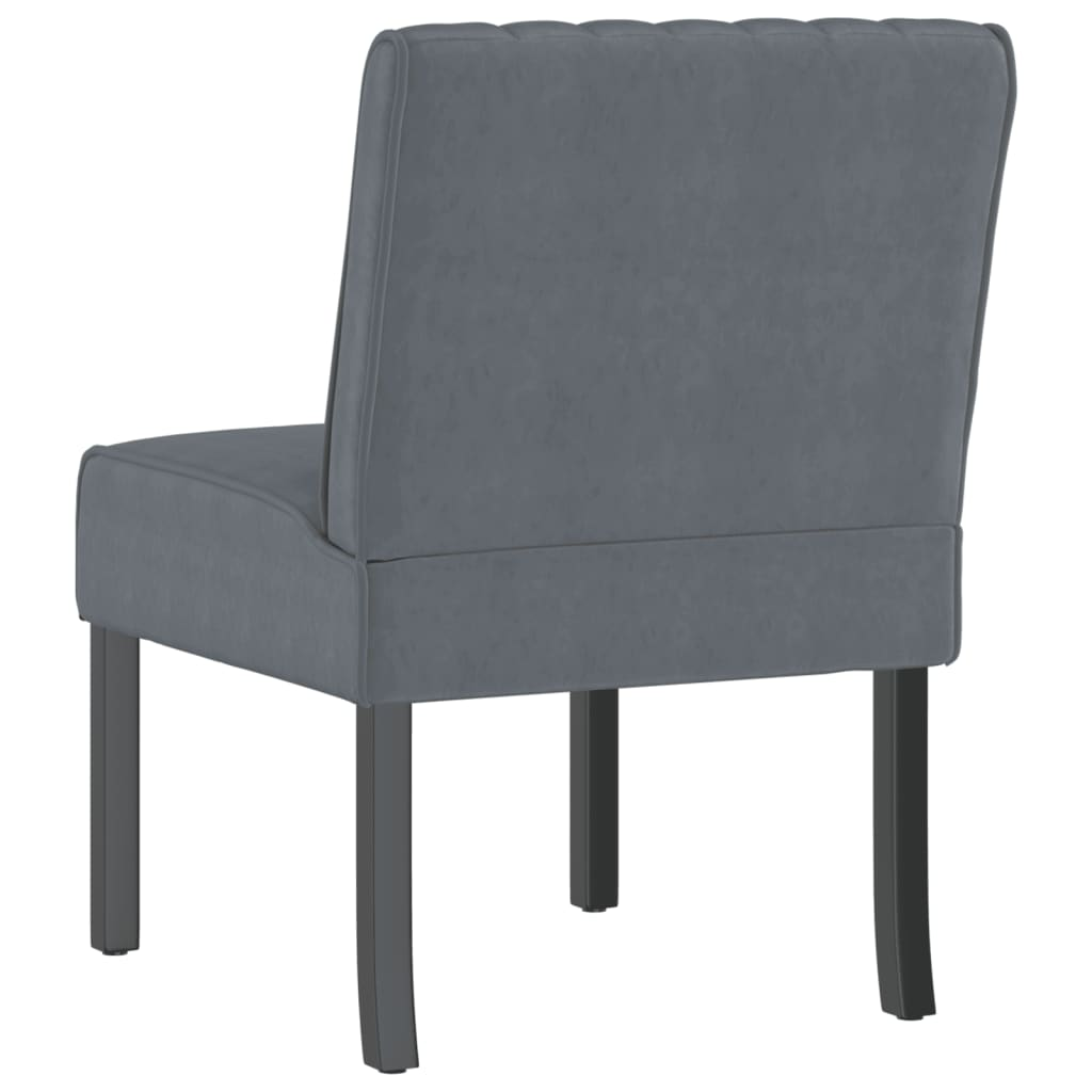 vidaXL Dark Grey Velvet Slipper Chair - Chic Upholstered Accent Chair with Wooden Legs | Comfortable Living Room Seating - BEYRUN