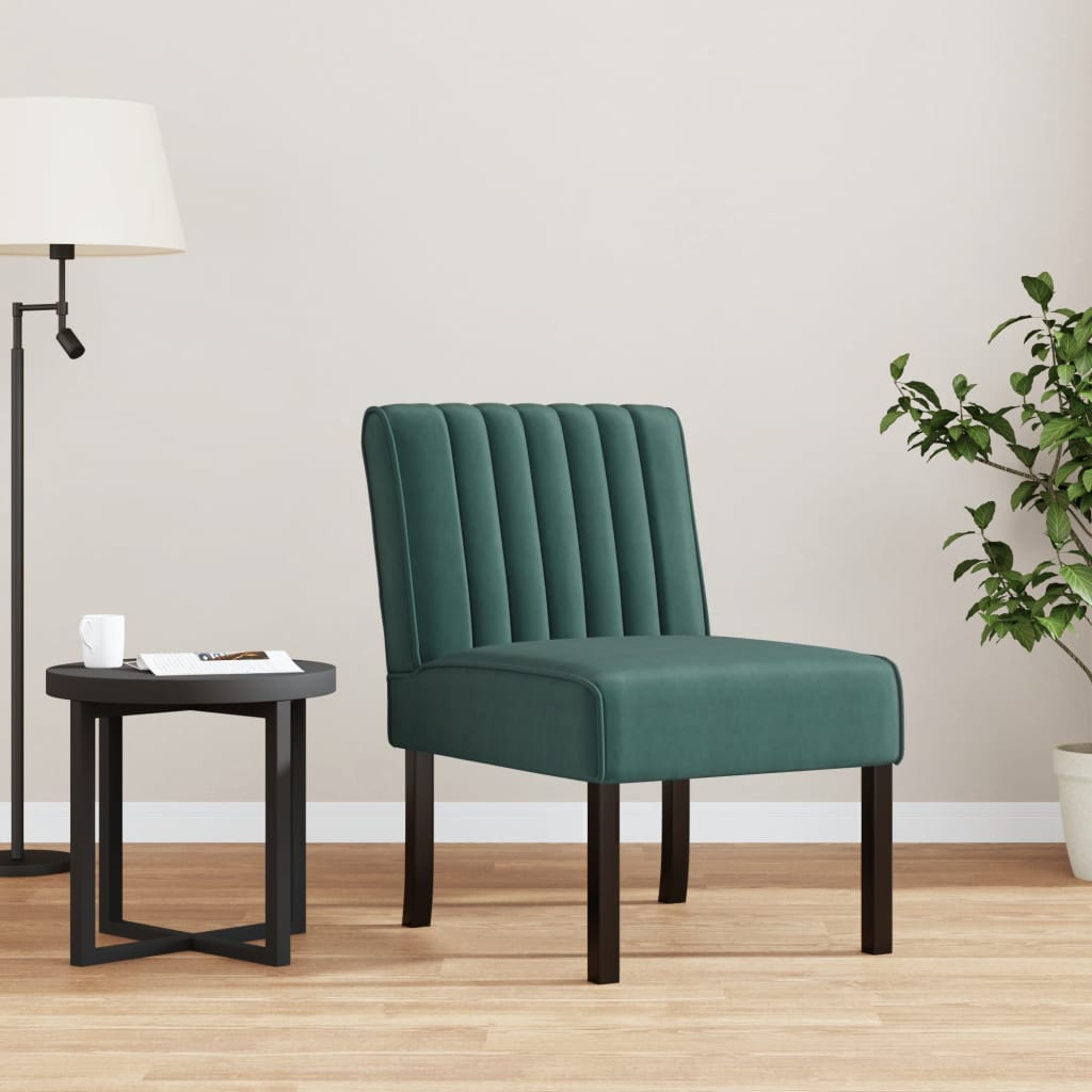 vidaXL Elegant Dark Green Velvet Slipper Chair - Comfortable & Stylish Accent Chair for Any Room - BEYRUN