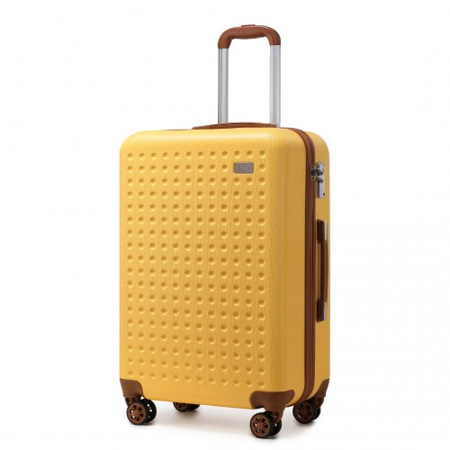 Kono 20 Inch Yellow Cabin Size Hard Shell Suitcase with TSA Lock | Lightweight & Durable Luggage - BEYRUN