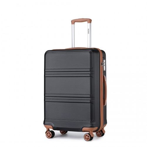 Kono 28 Inch ABS Suitcase in Black and Brown - Durable & Stylish Luggage - BEYRUN