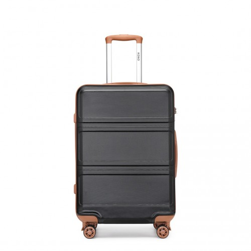 Kono 28 Inch ABS Suitcase in Black and Brown - Durable & Stylish Luggage - BEYRUN