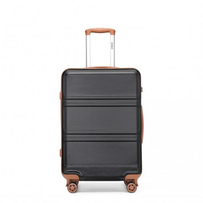 Kono 28 Inch ABS Suitcase in Black and Brown - Durable & Stylish Luggage - BEYRUN