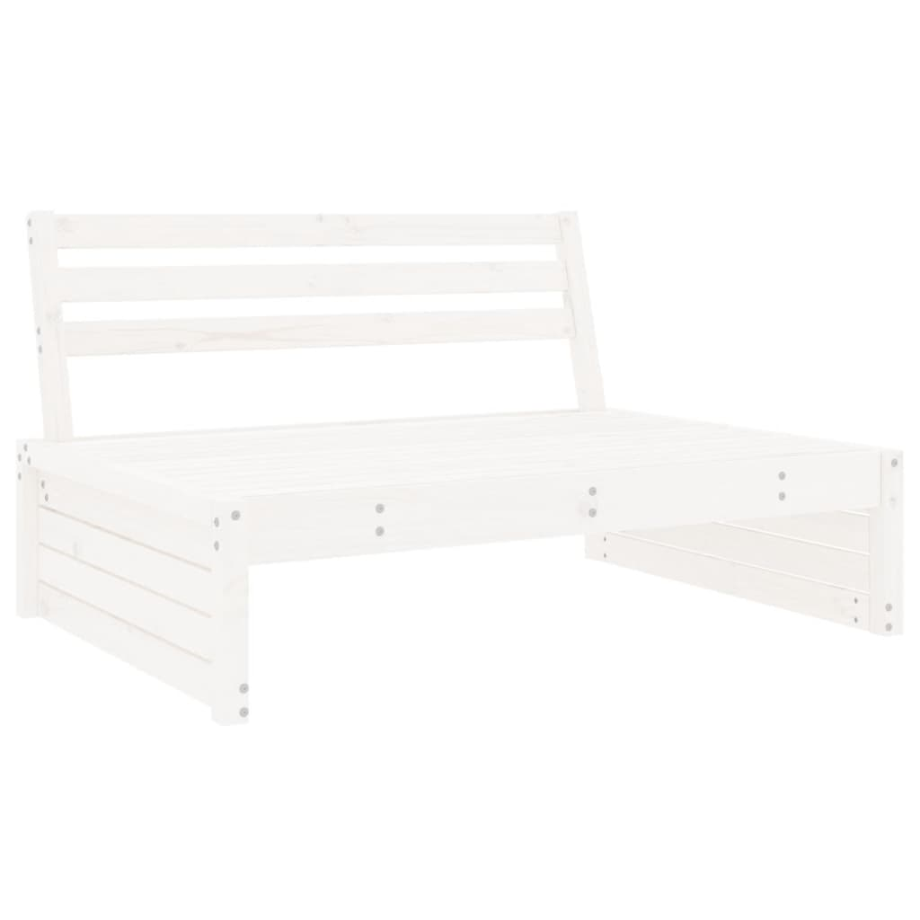 vidaXL Middle Sofa White 120x80 cm - Stylish & Comfortable Solid Pine Wood Outdoor Furniture - BEYRUN