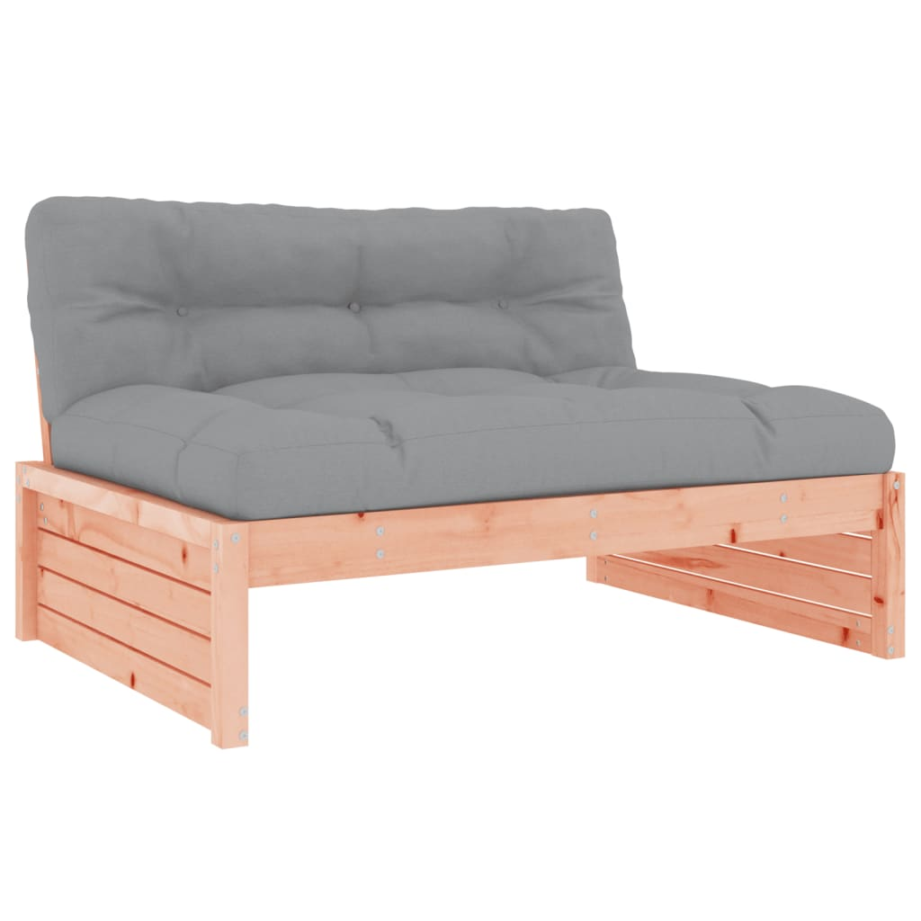 vidaXL Middle Sofa 120x80 cm Solid Douglas Wood with Cushions – Perfect for Garden or Patio - BEYRUN