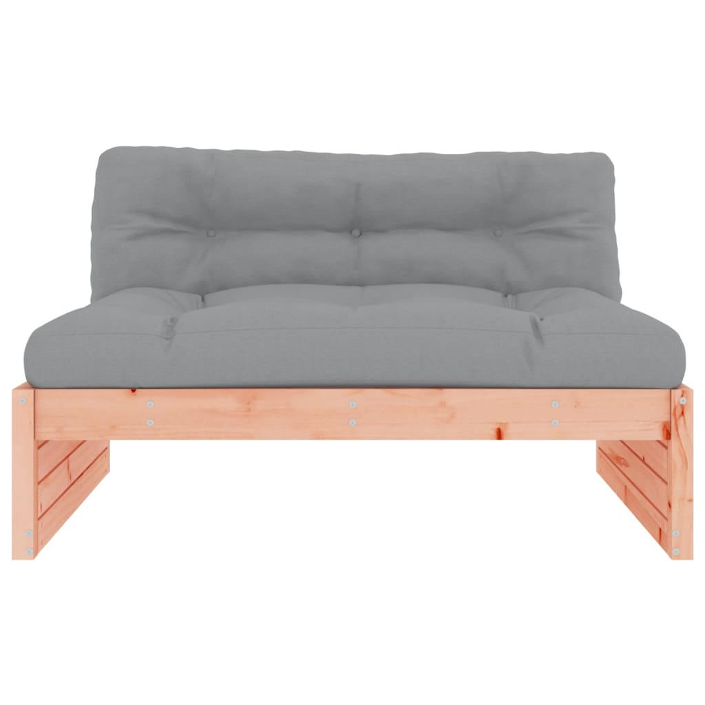 vidaXL Middle Sofa 120x80 cm Solid Douglas Wood with Cushions – Perfect for Garden or Patio - BEYRUN