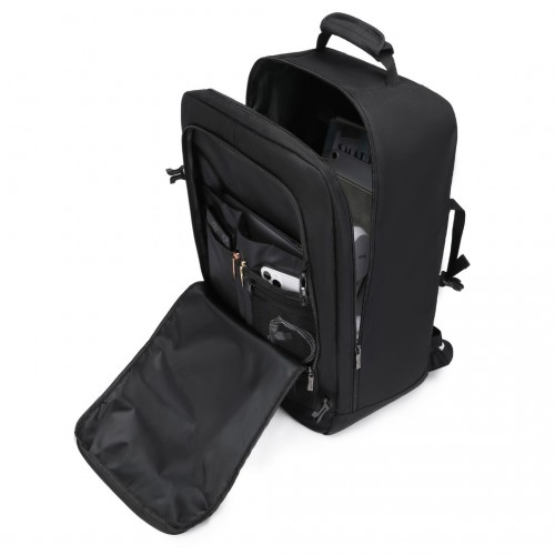 Kono Lightweight Cabin Bag Travel Business Backpack - Black, 38L, Waterproof, Fits 15.6" Laptop - BEYRUN