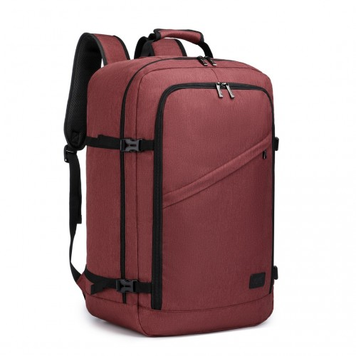 Kono Lightweight Cabin Bag Travel Business Backpack - Burgundy | 15.6" Laptop Compatible, Waterproof, Airline Approved - BEYRUN