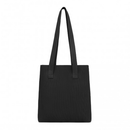 Miss Lulu Large Capacity Black Polyester Tote Shopping Bag - Stylish & Practical Shoulder Bag - BEYRUN