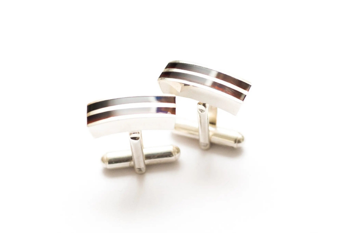 Double Stripe Amber Cufflinks - Exclusive Accessory for the Elegant Man - BEYRUN