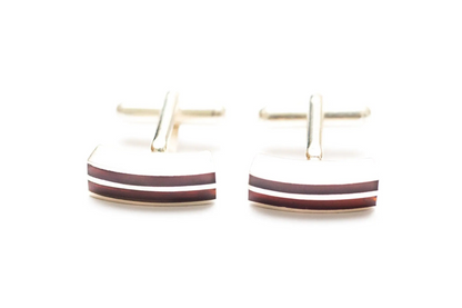 Double Stripe Amber Cufflinks - Exclusive Accessory for the Elegant Man - BEYRUN