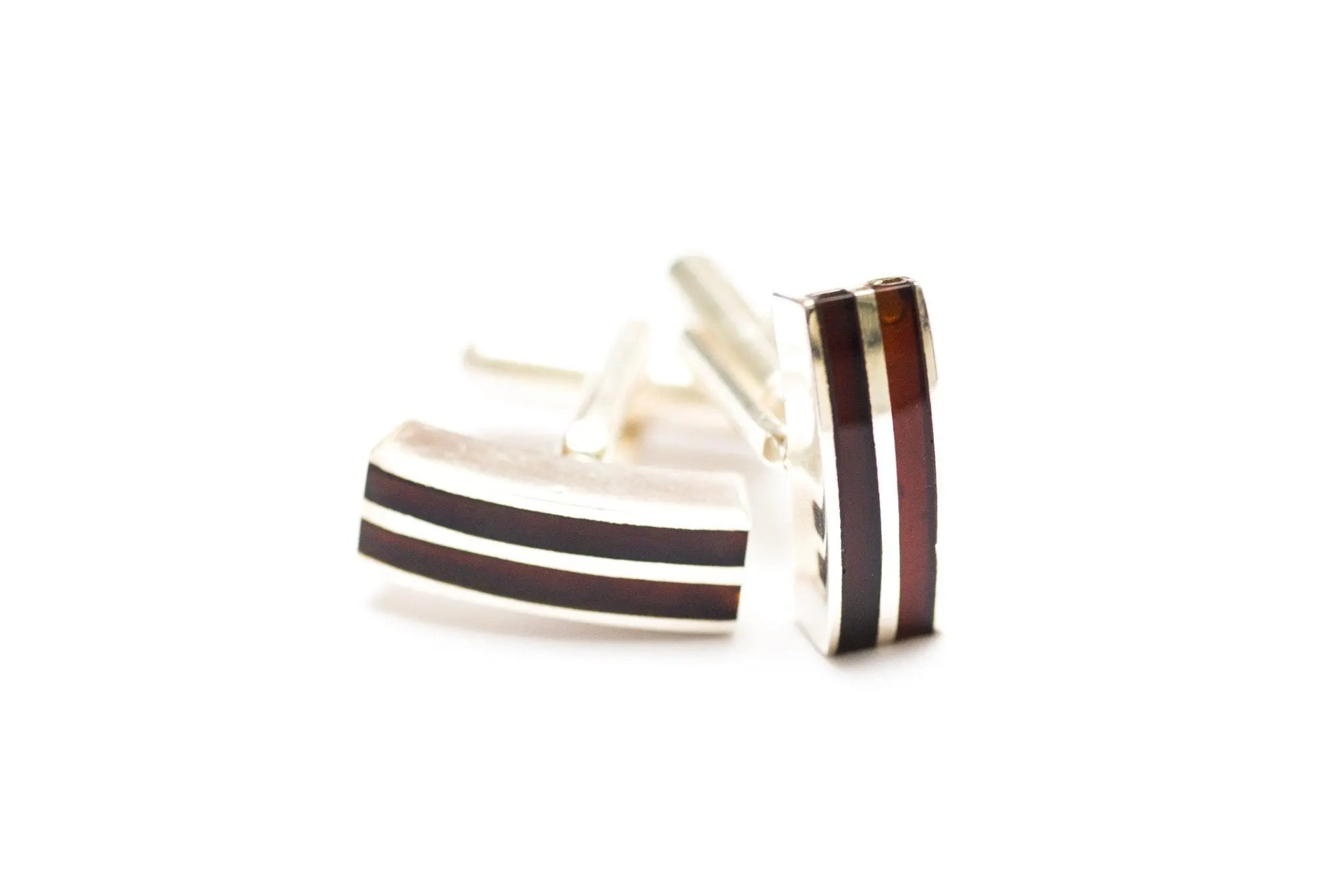 Double Stripe Amber Cufflinks - Exclusive Accessory for the Elegant Man - BEYRUN